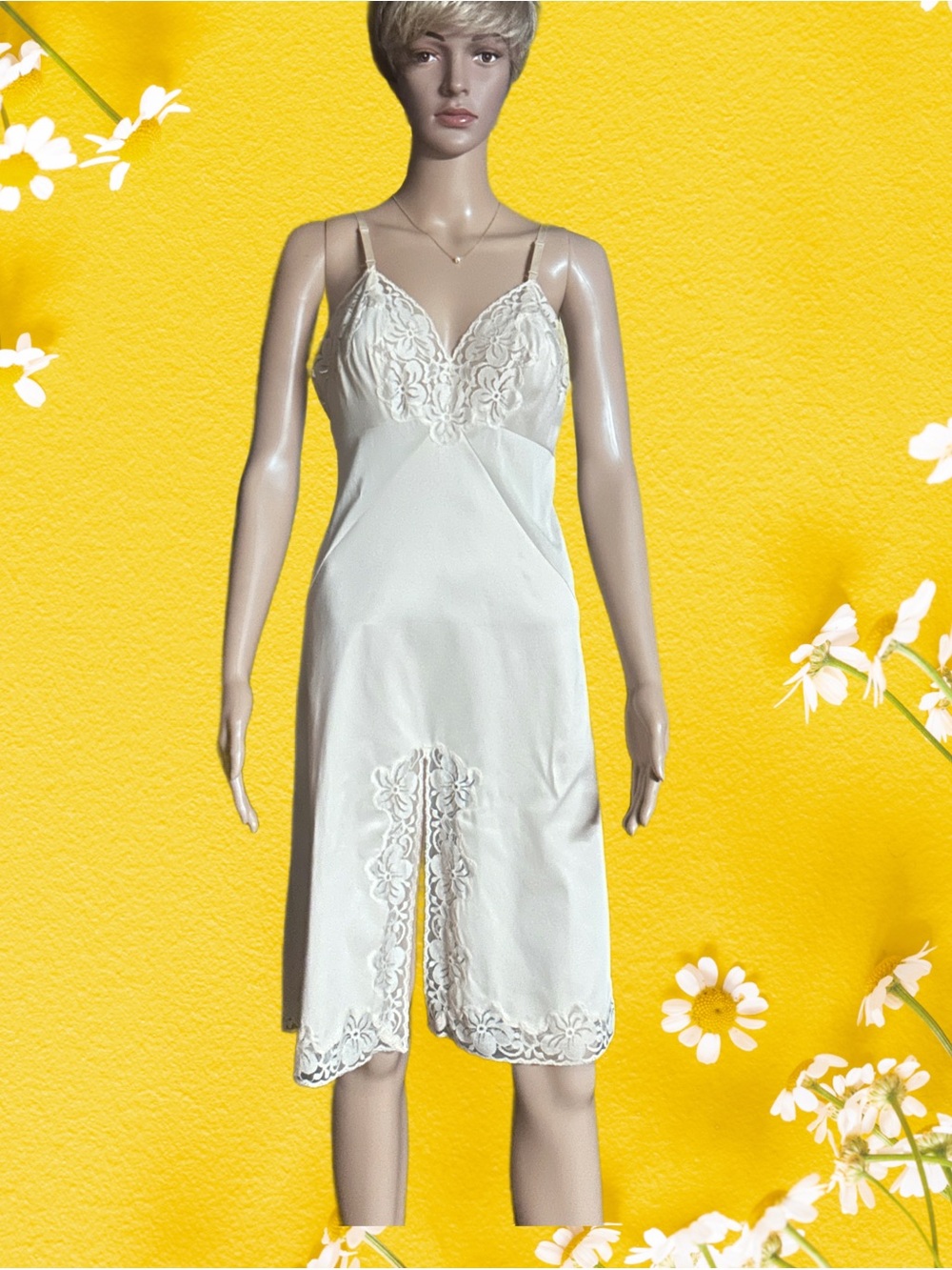 Vanity Fair ~ Vintage (1960’s) Size 34 (Small) ~ Beige ~Lingerie ~Nightgown Slip